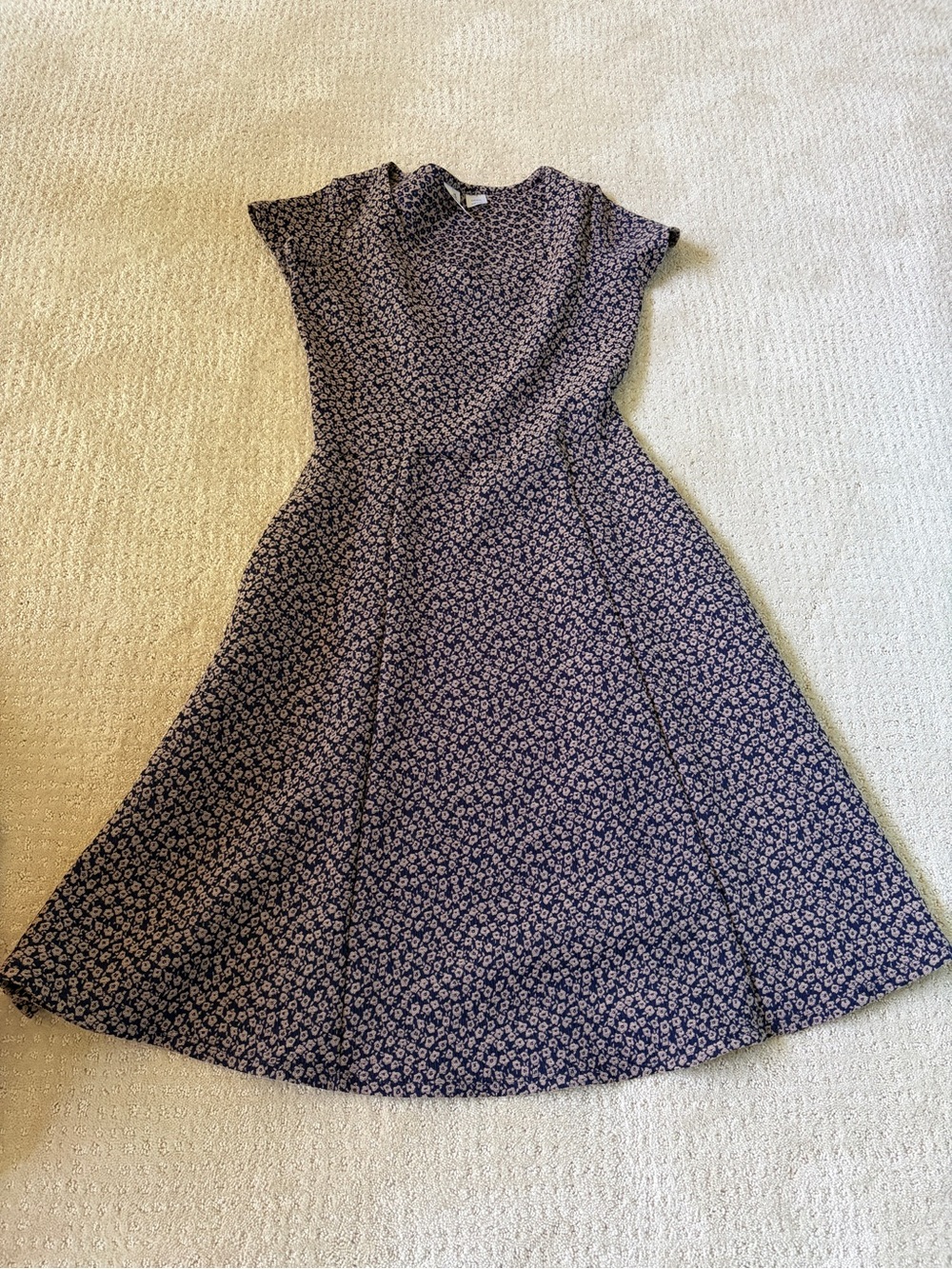 Virginia Dare Women's Navy Purple Blue Floral Midi Dress